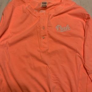Long sleeve coral top from pink
